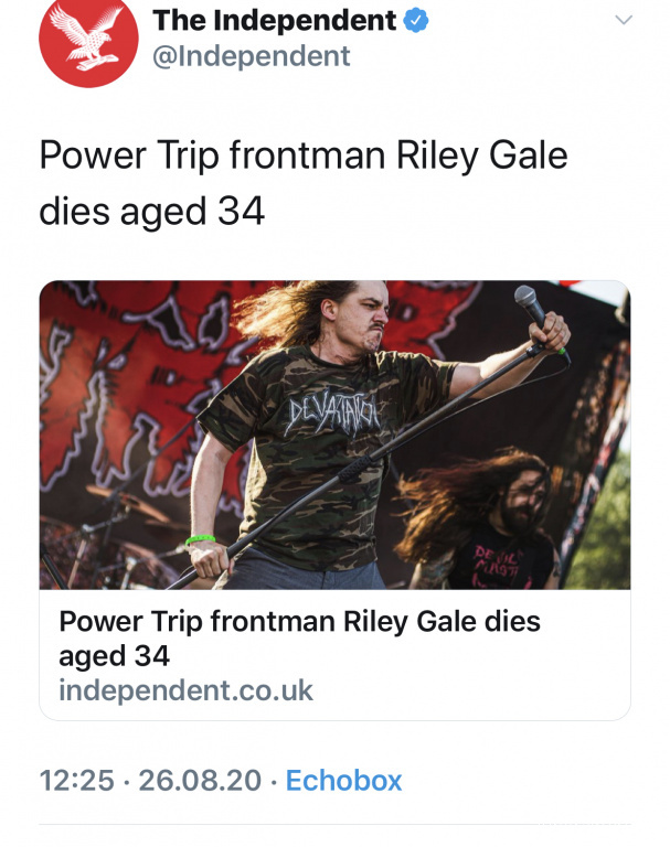 Riley Gale Fiery Singer Of Power Trip Dead At 34